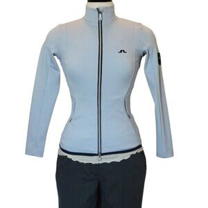J.Lindeburg Womens Fitted Golf Jacket Powder Blue Pockets Size XS